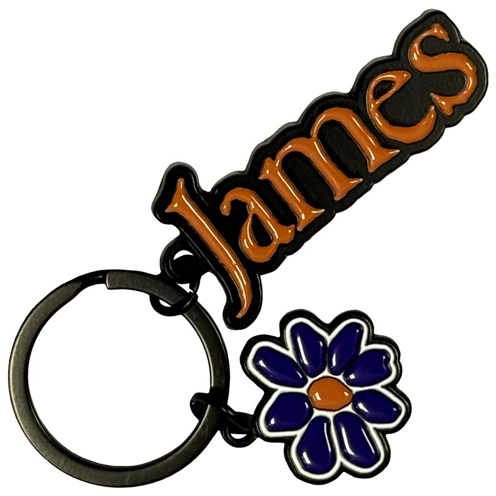 James - Orange Logo Purple Daisy Charm Keychain - Multicolours